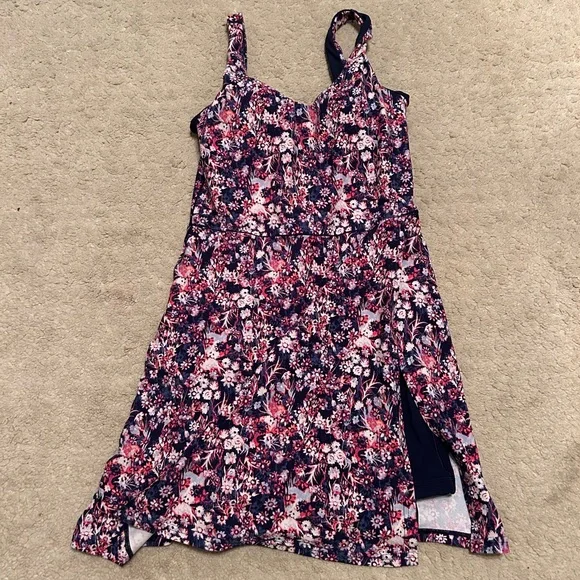 Aerie Offline Low Key Dress Floral with Slit - Picture 2 of 5